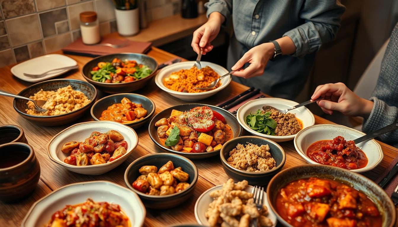 Seasonal meal prepared in a home kitchen